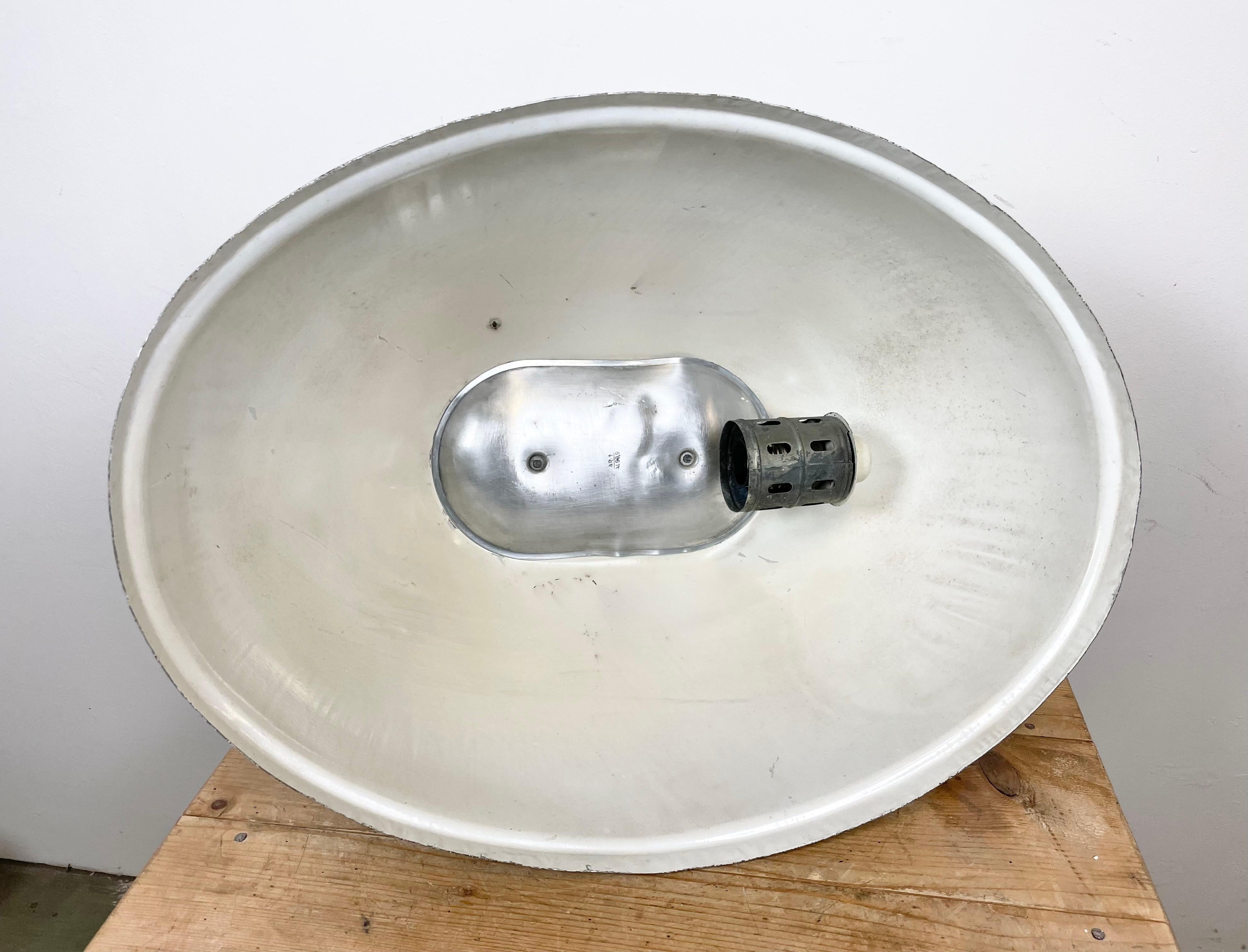 Large Oval Industrial Polish Factory Pendant Lamp from Predom Mesko, 1970s For Sale 9