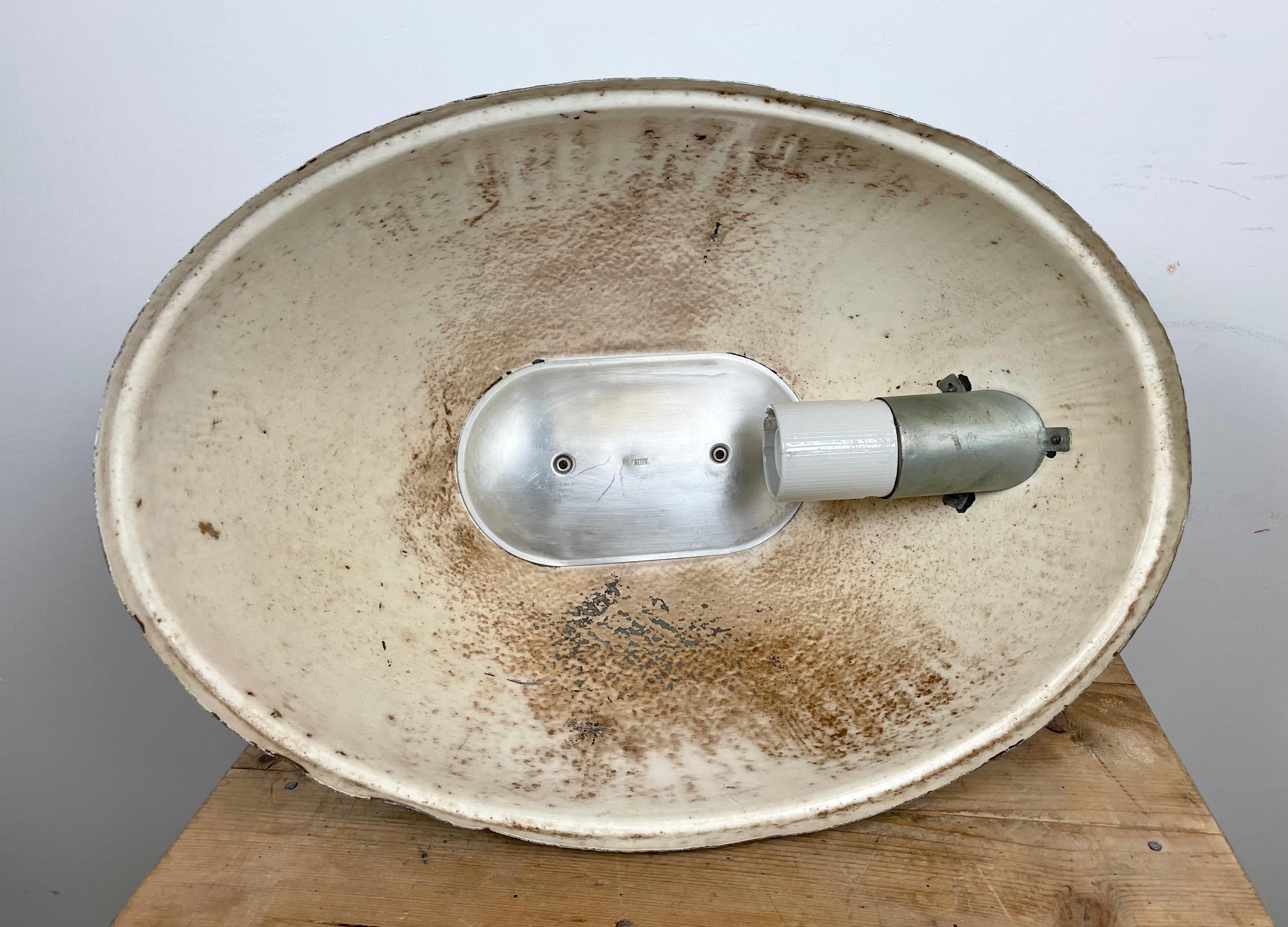 Large Oval Industrial Polish Factory Pendant Lamp from Predom Mesko, 1970s For Sale 10
