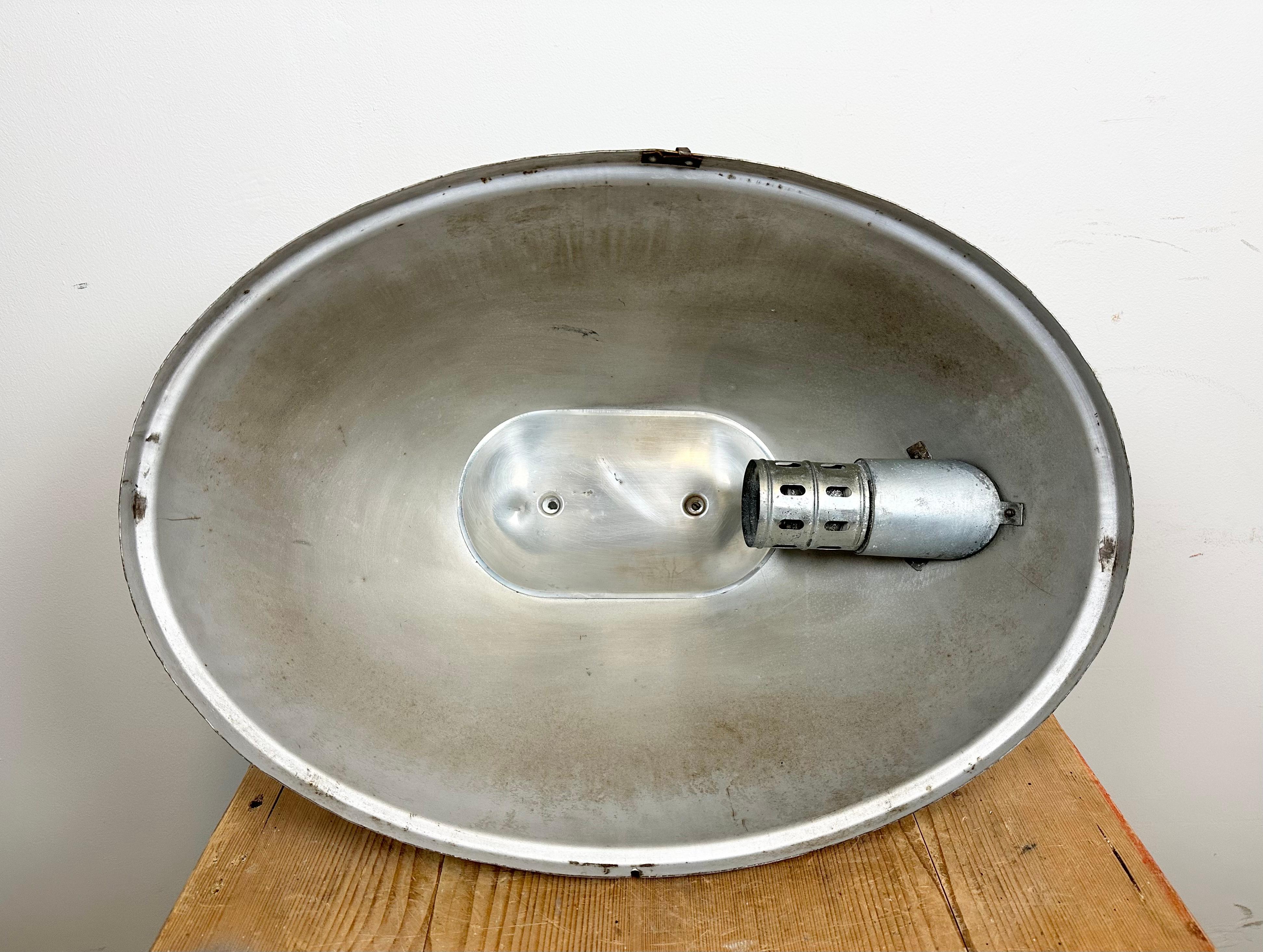 Large Oval Industrial Polish Factory Pendant Lamp from Predom Mesko, 1960s For Sale 6