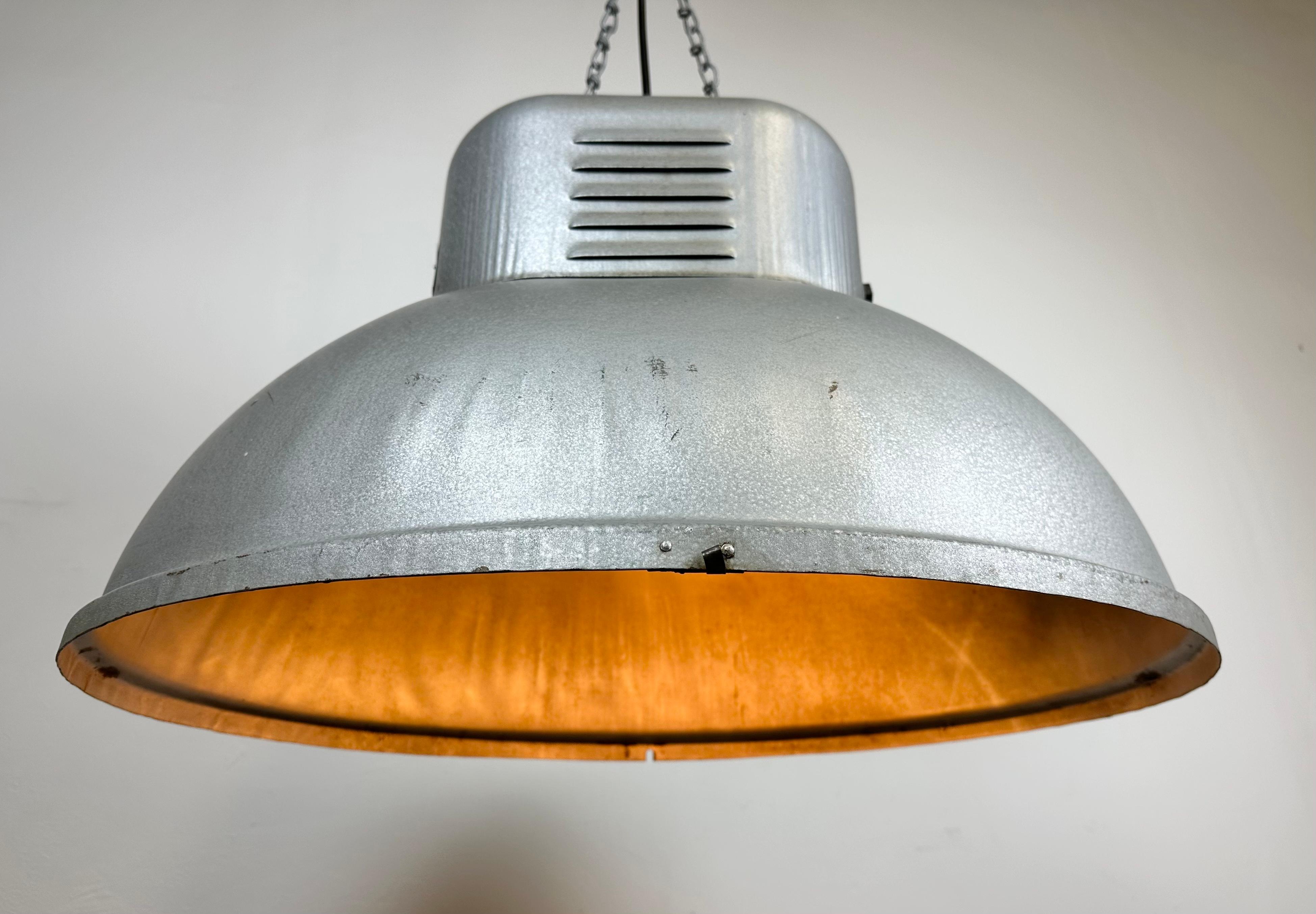 Large Oval Industrial Polish Factory Pendant Lamp from Predom Mesko, 1960s For Sale 2