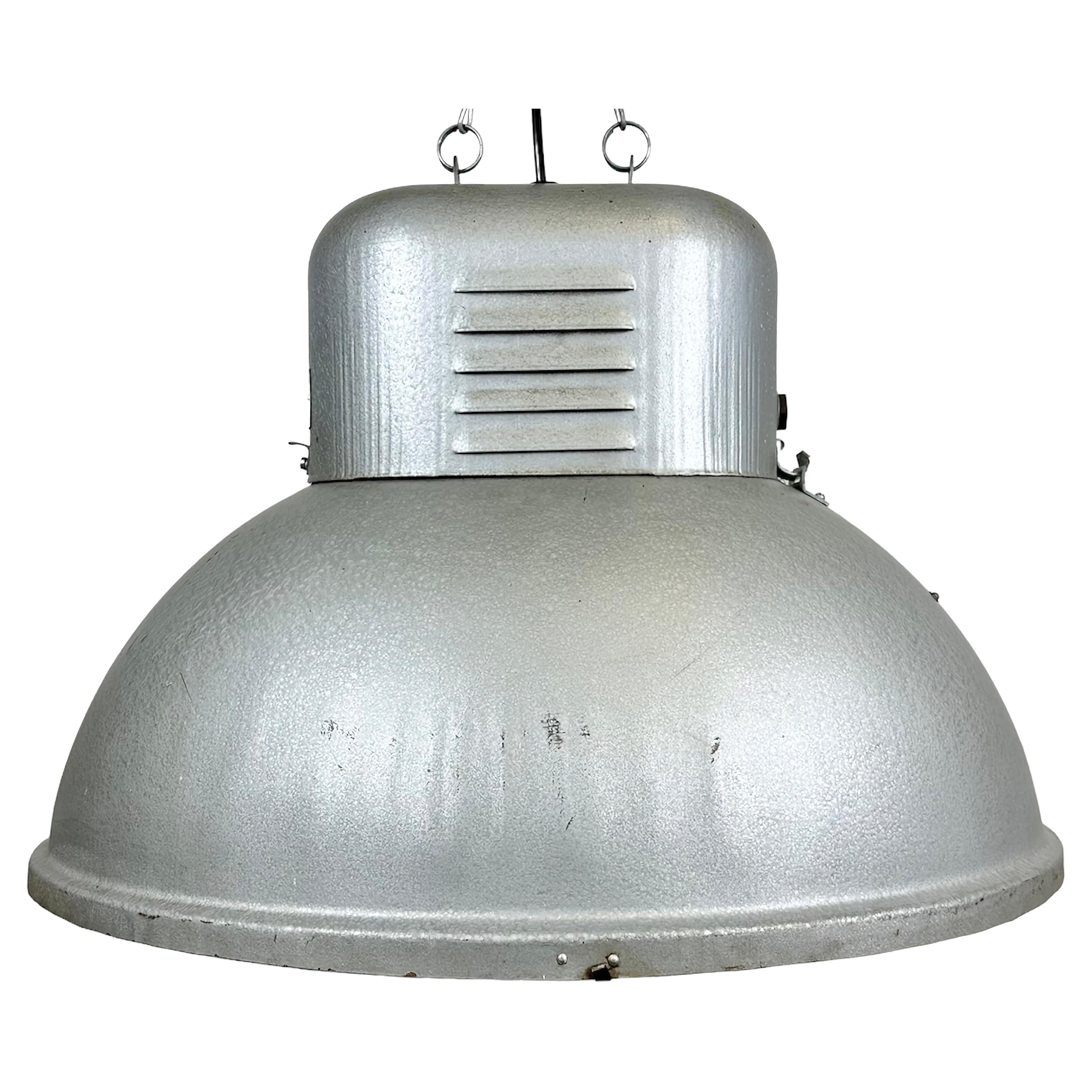 Large Oval Industrial Polish Factory Pendant Lamp from Predom Mesko, 1960s