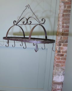 Large Oval Iron Game Hanger, Kitchen Utensil or Pot Hanger  A great piece