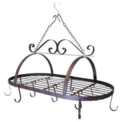 Large Oval Iron Game Hanger, Kitchen Utensil or Pot Hanger  A great piece