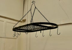 Large Oval Iron Game Hanger, Kitchen Utensil or Pot Hanger