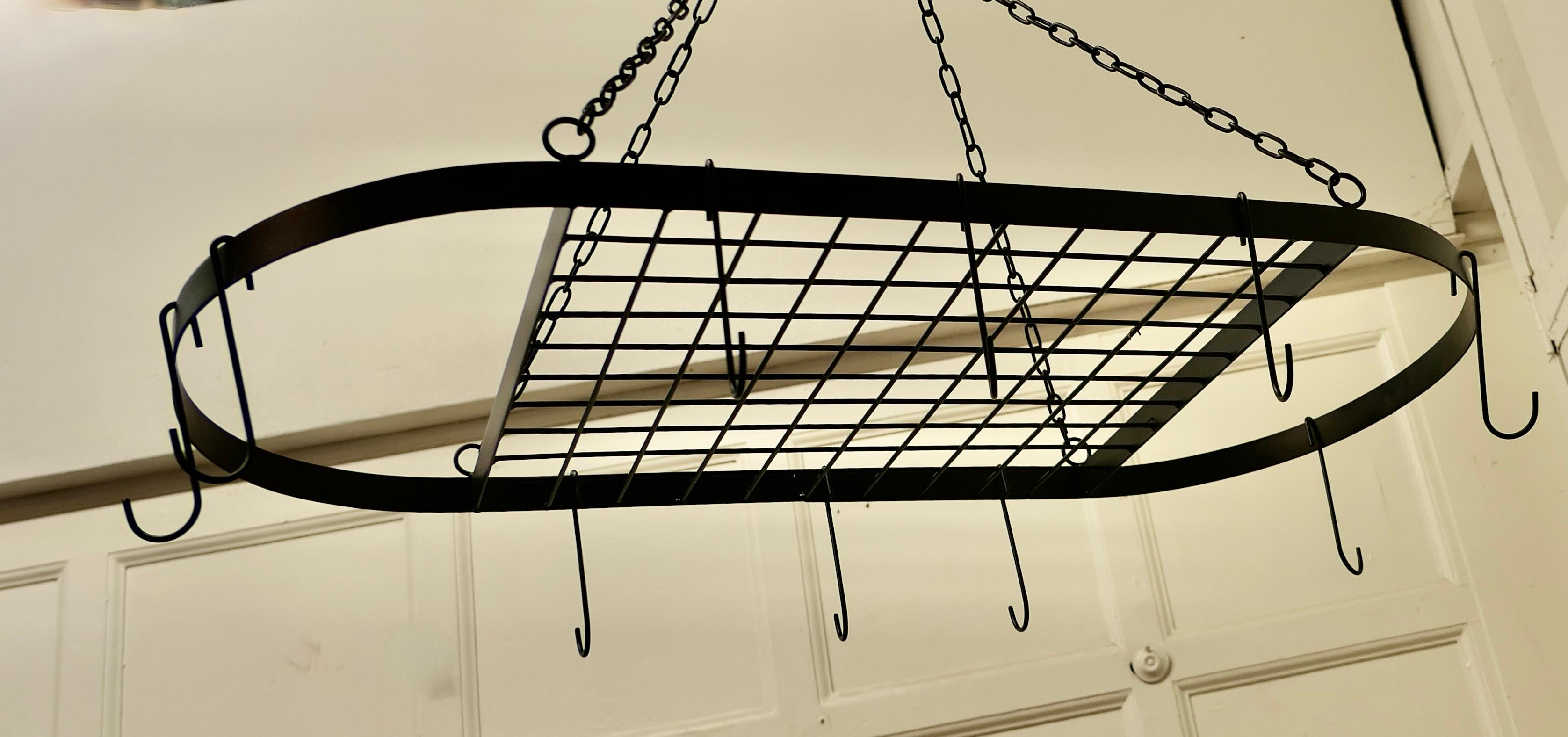 Large Oval Iron Game Hanger, Kitchen Utensil or Pot Hanger In Good Condition For Sale In Chillerton, Isle of Wight