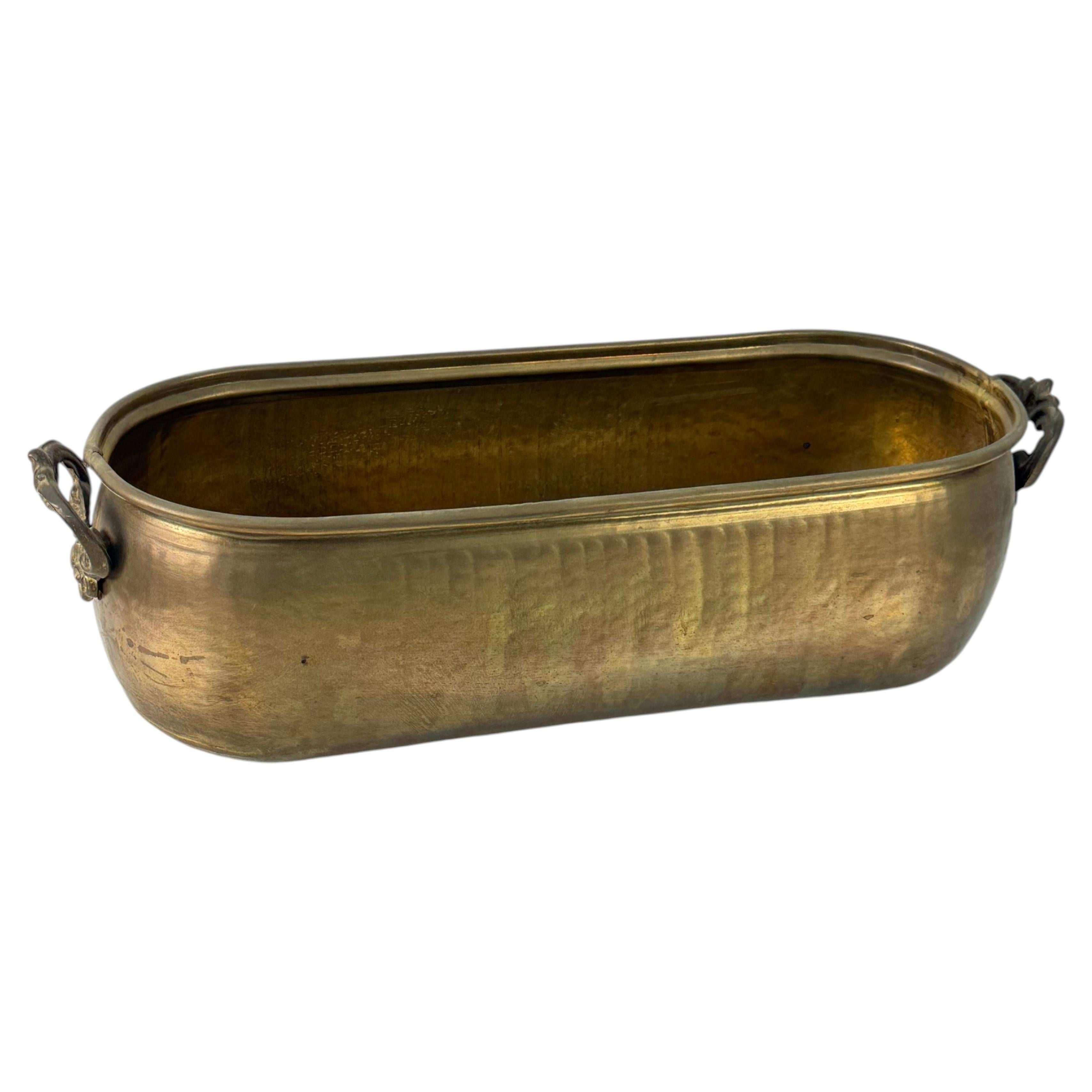 Large oval Italian brass Planter, 1950s