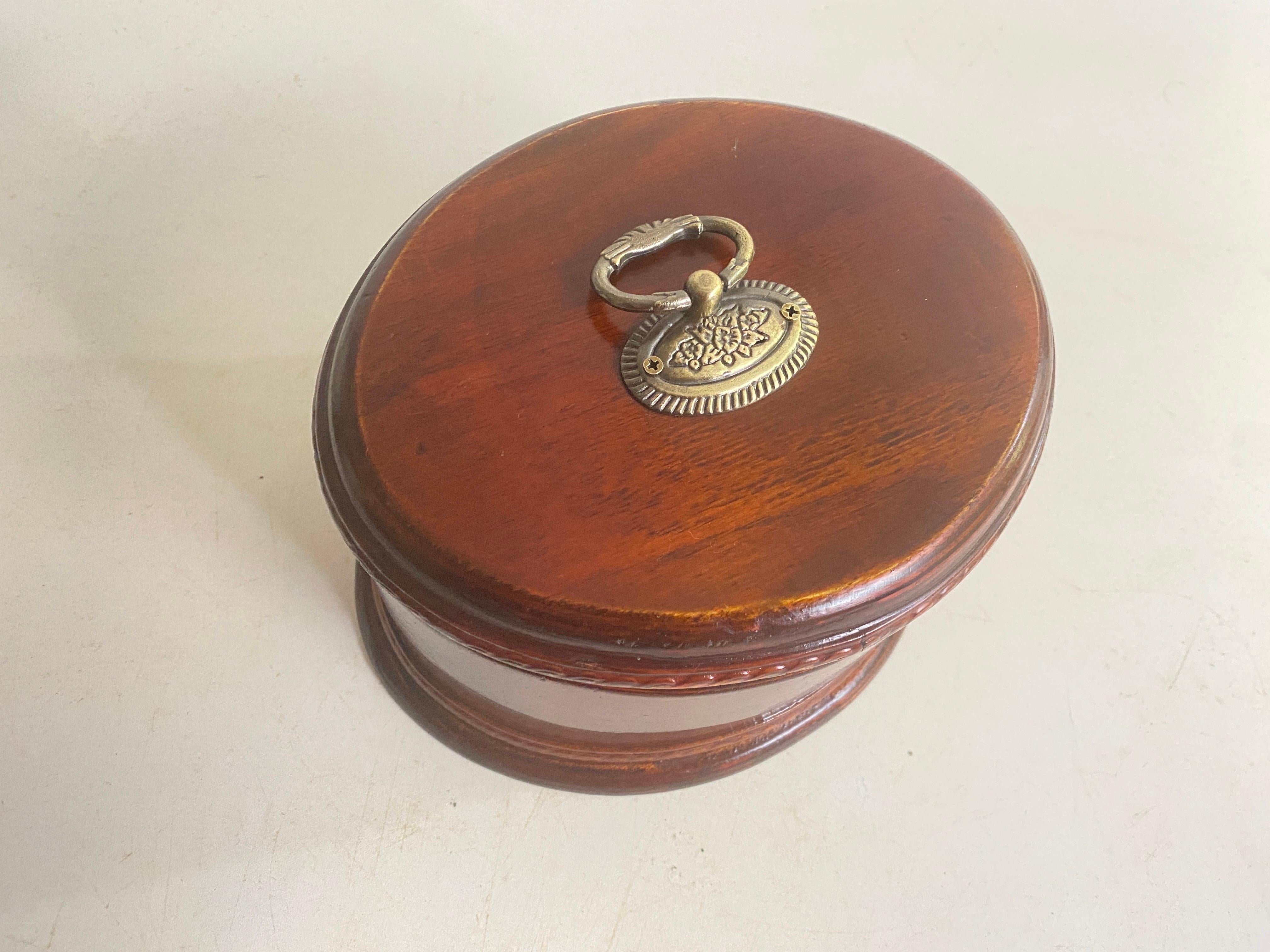 Wood Large Oval Jewelry Box, Color with with Internal Compartments France 19th For Sale
