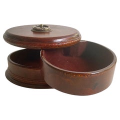 Large Oval Jewelry Box, Color with with Internal Compartments France 19th