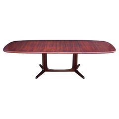 Large Oval Mid Century Danish Modern Extension Dining Table or Desk in Rosewood