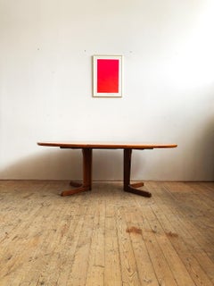 Large oval Mid-Century Modern Extendable Teak Dining Table, 1960s