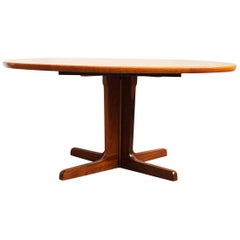 Large oval Mid-Century Modern Extendable Teak Dining Table, 1960s