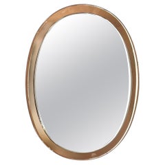 Large oval Miroir by Antonio Lupi, frame in copper pink tinted mirror