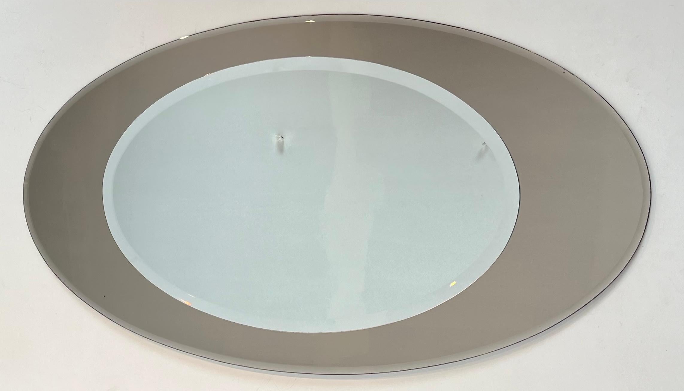 Espejo oval grande de Fontana Arte. Alrededor de 1970 en venta 6