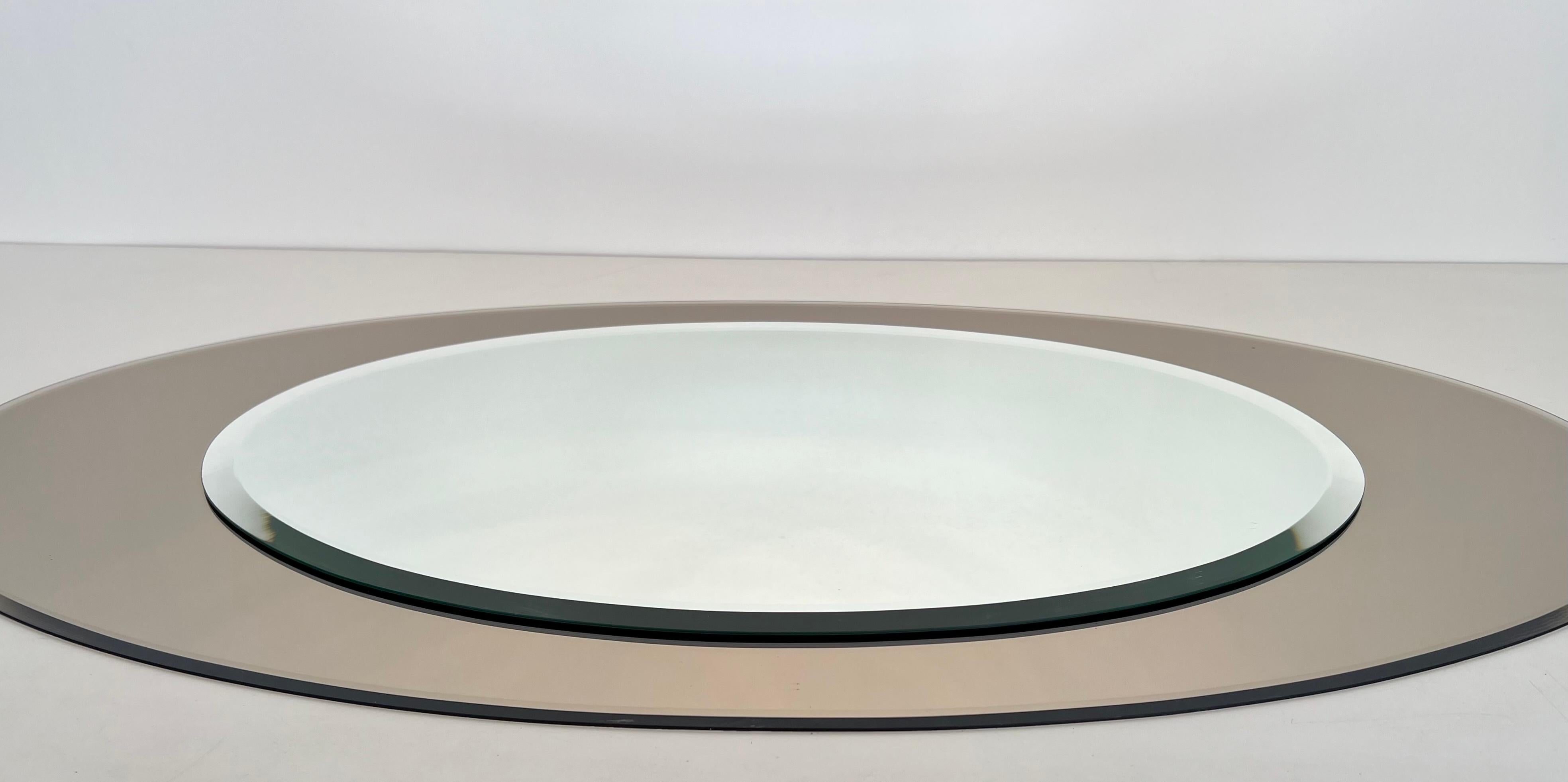 Espejo oval grande de Fontana Arte. Alrededor de 1970 en Bueno estado para la venta en Marcq-en-Barœul, Hauts-de-France