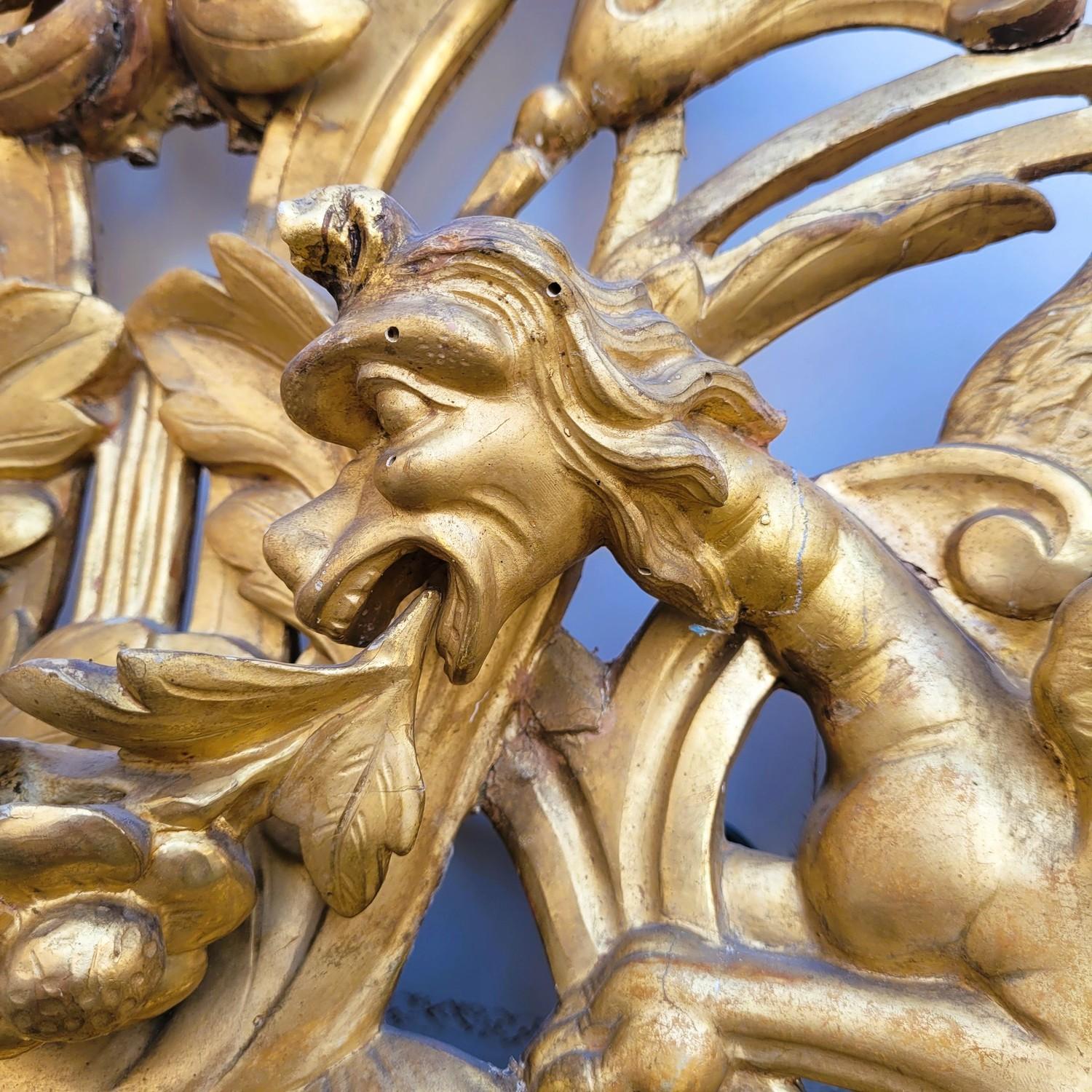 Grand miroir ovale en Wood Wood doré, Napoléon III, 19ème siècle en vente 5