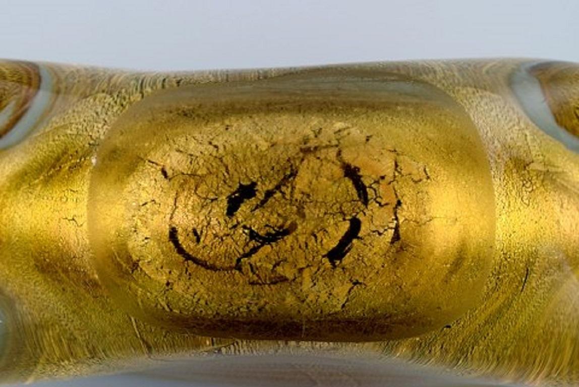 Grand bol ovale de Murano en verre d'art soufflé à la bouche avec design en spirale, années 1960 Excellent état - En vente à Copenhagen, DK