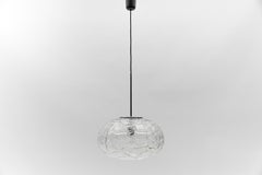 Large Oval Murano Clear Glass Ball Pendant Lamp by Doria, 1960s Germany