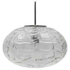 Vintage Large Oval Murano Clear Glass Ball Pendant Lamp by Doria, 1960s Germany