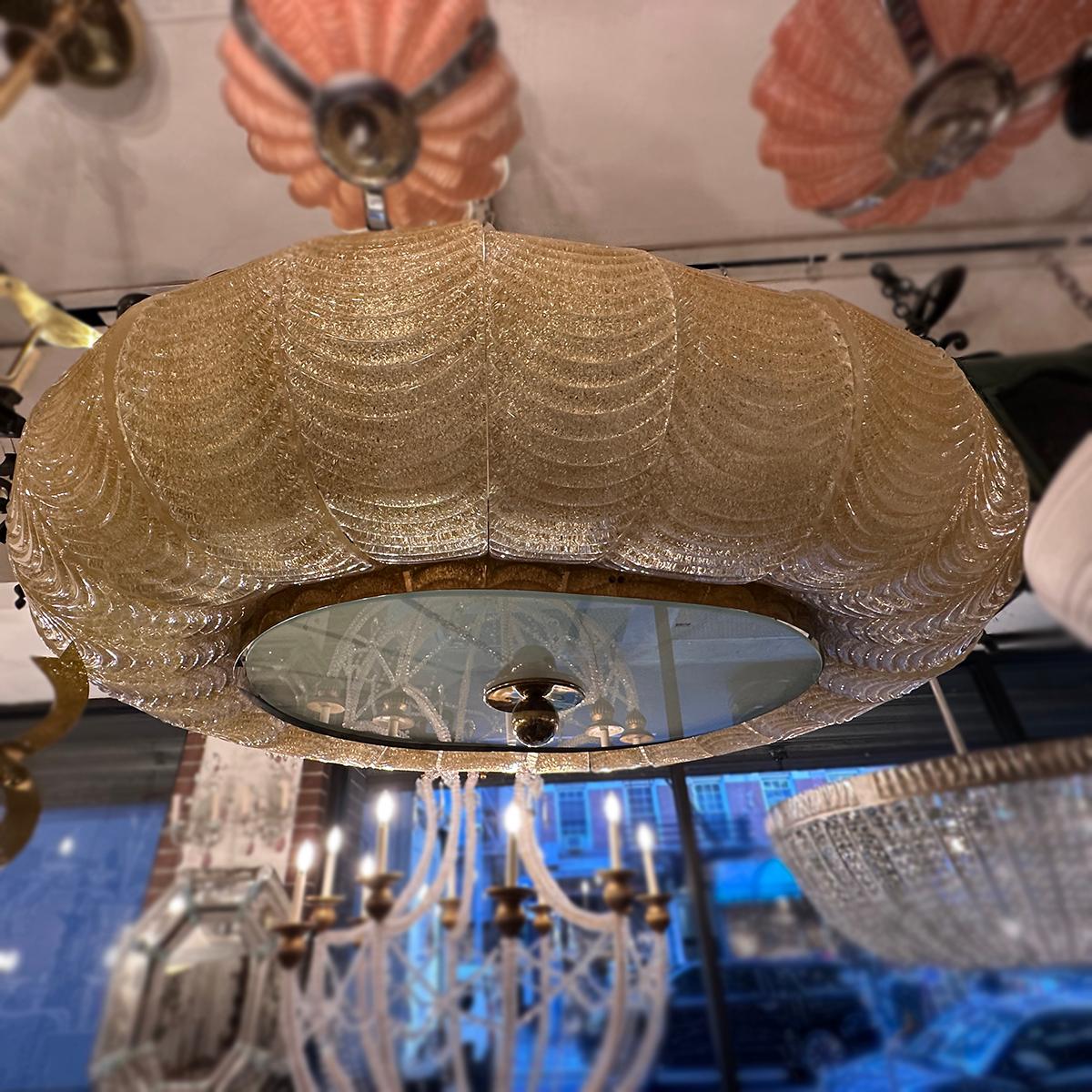 Large Oval Murano Light Fixture For Sale 4