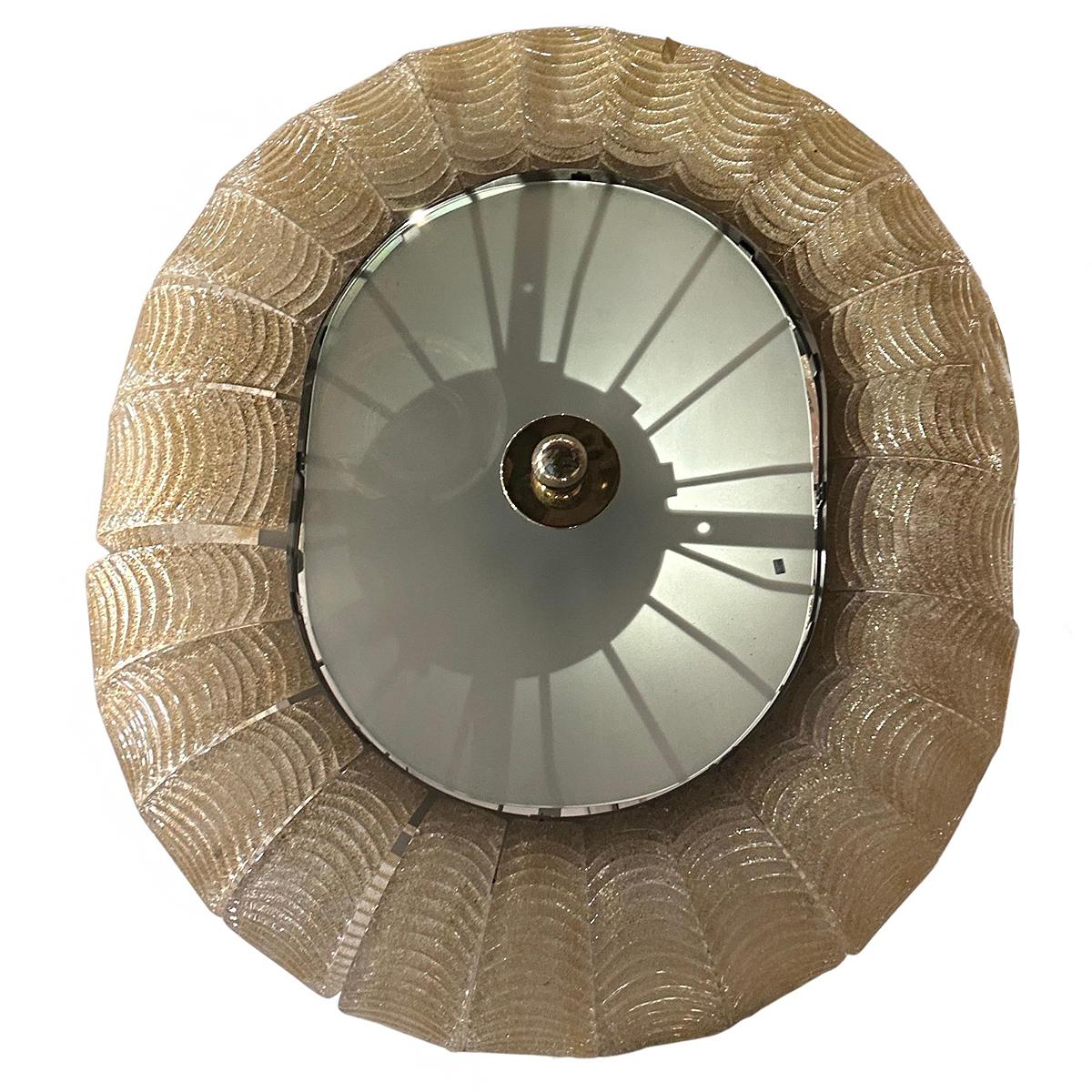 Italian Large Oval Murano Light Fixture For Sale