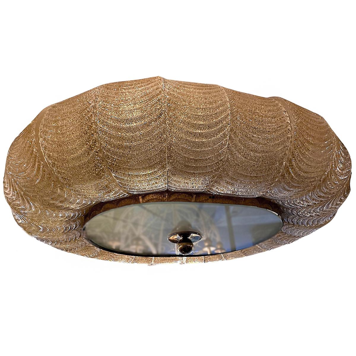 Large Oval Murano Light Fixture In Good Condition For Sale In New York, NY