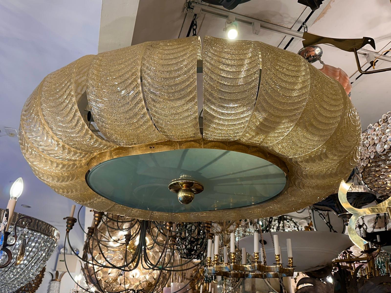 Lámpara ovalada grande de Murano Cristal de Murano en venta