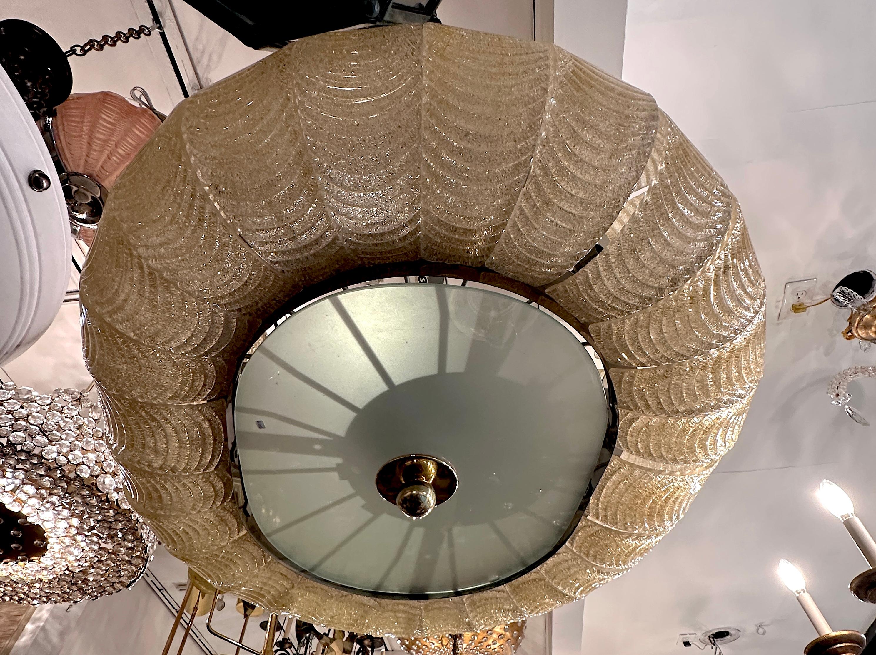 Large Oval Murano Light Fixture For Sale 3