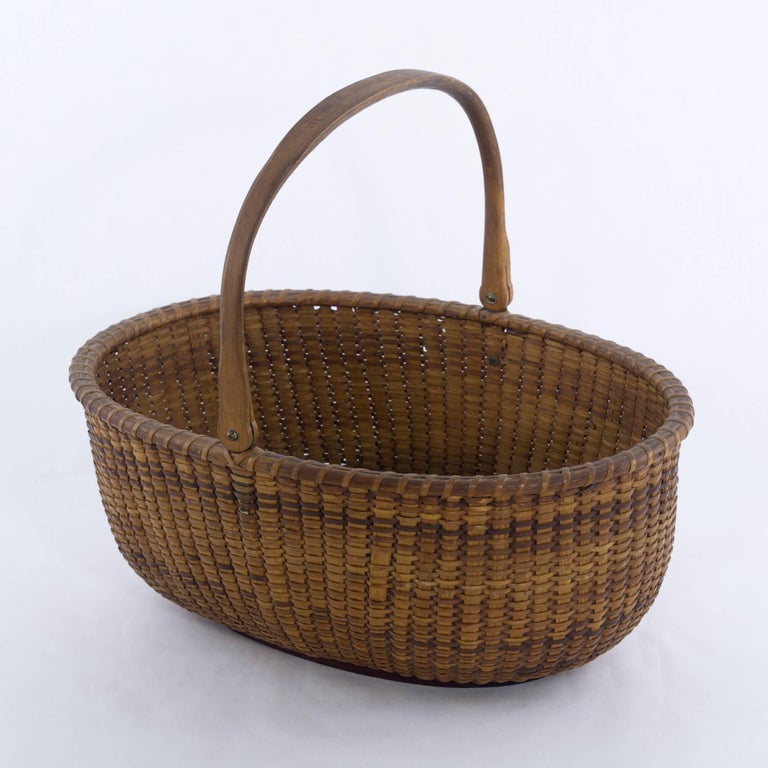 Large Oval Nantucket Lightship Basket, 19th Century at 1stDibs