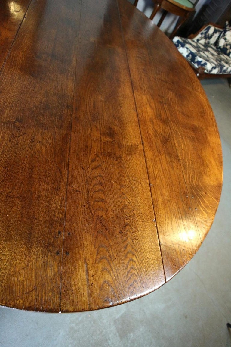 Large Oval Oak Dining Table For Sale at 1stDibs