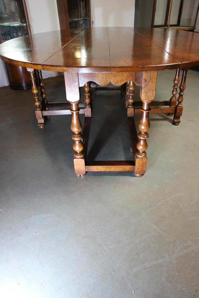 Large Oval Oak Dining Table For Sale at 1stDibs