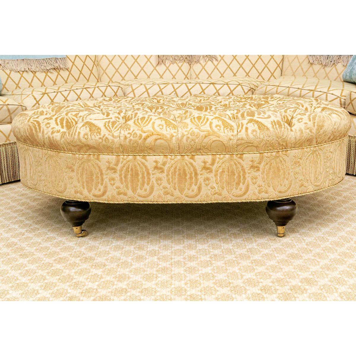 American Classical Large Oval Ottoman