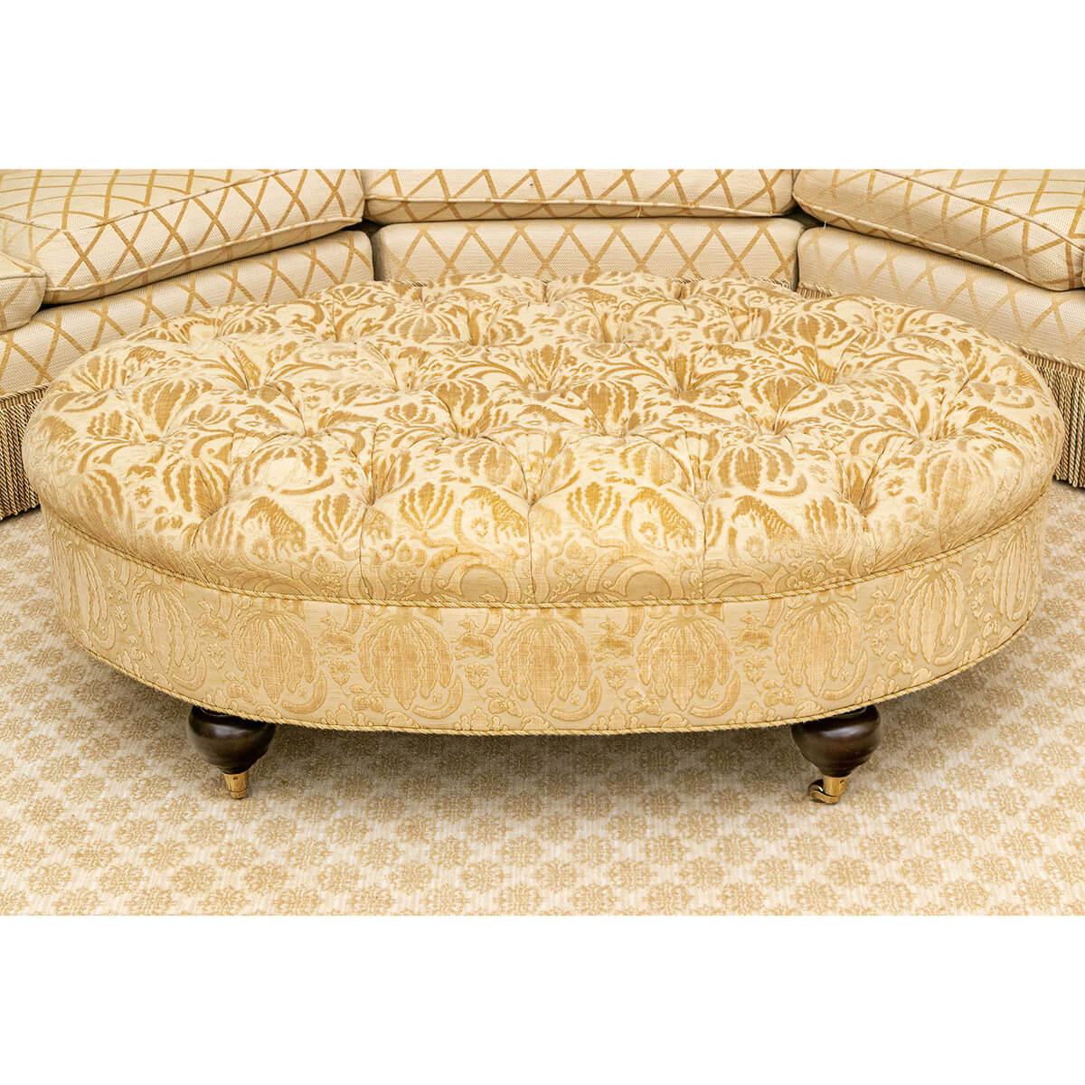 Contemporary Large Oval Ottoman