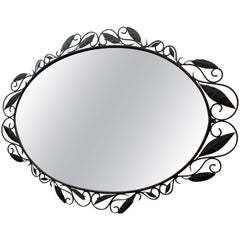Large Oval Oversized Designer Wrought Iron Wall/Foyer Mirror