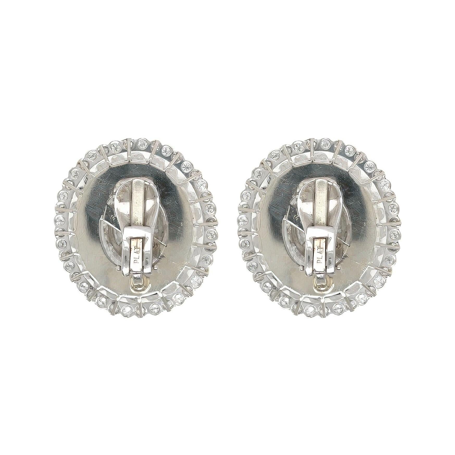 Oval Cut Large Oval Rock Crystal Diamond Earrings