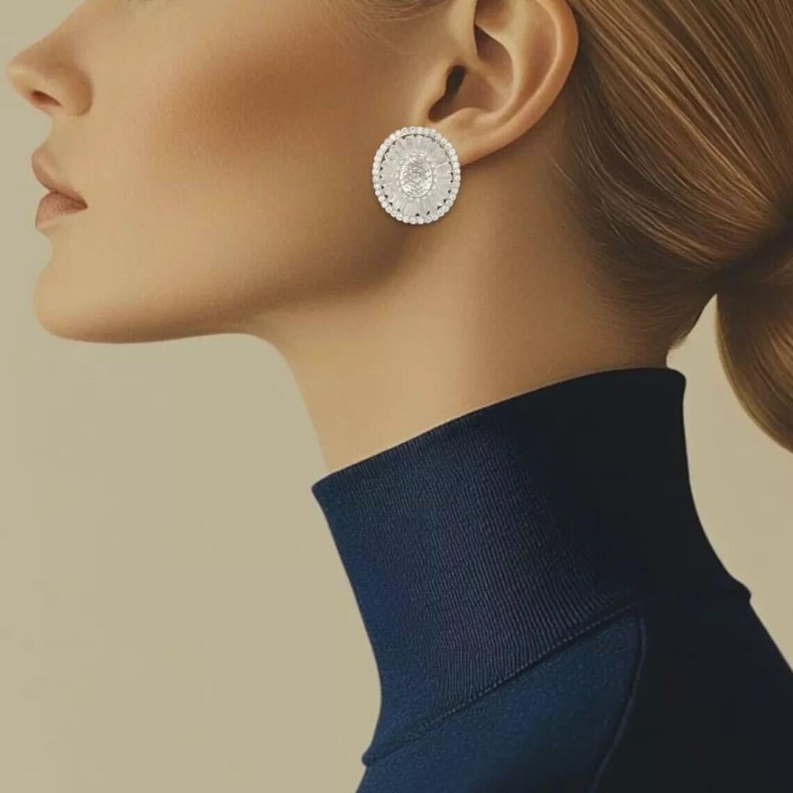 Large Oval Rock Crystal Diamond Earrings In Good Condition In New York, NY