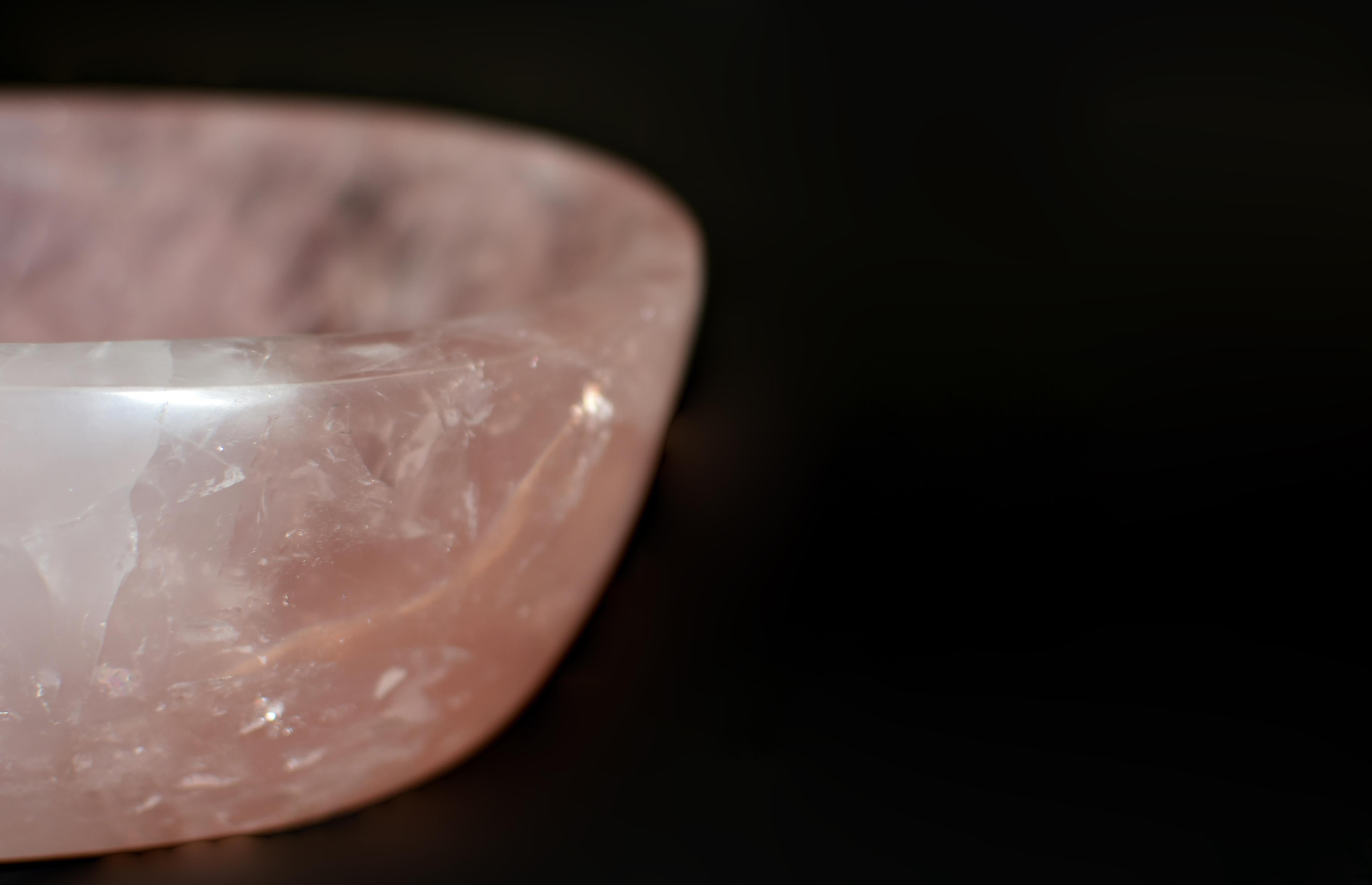 Large Oval Rose Quartz Bowl 7