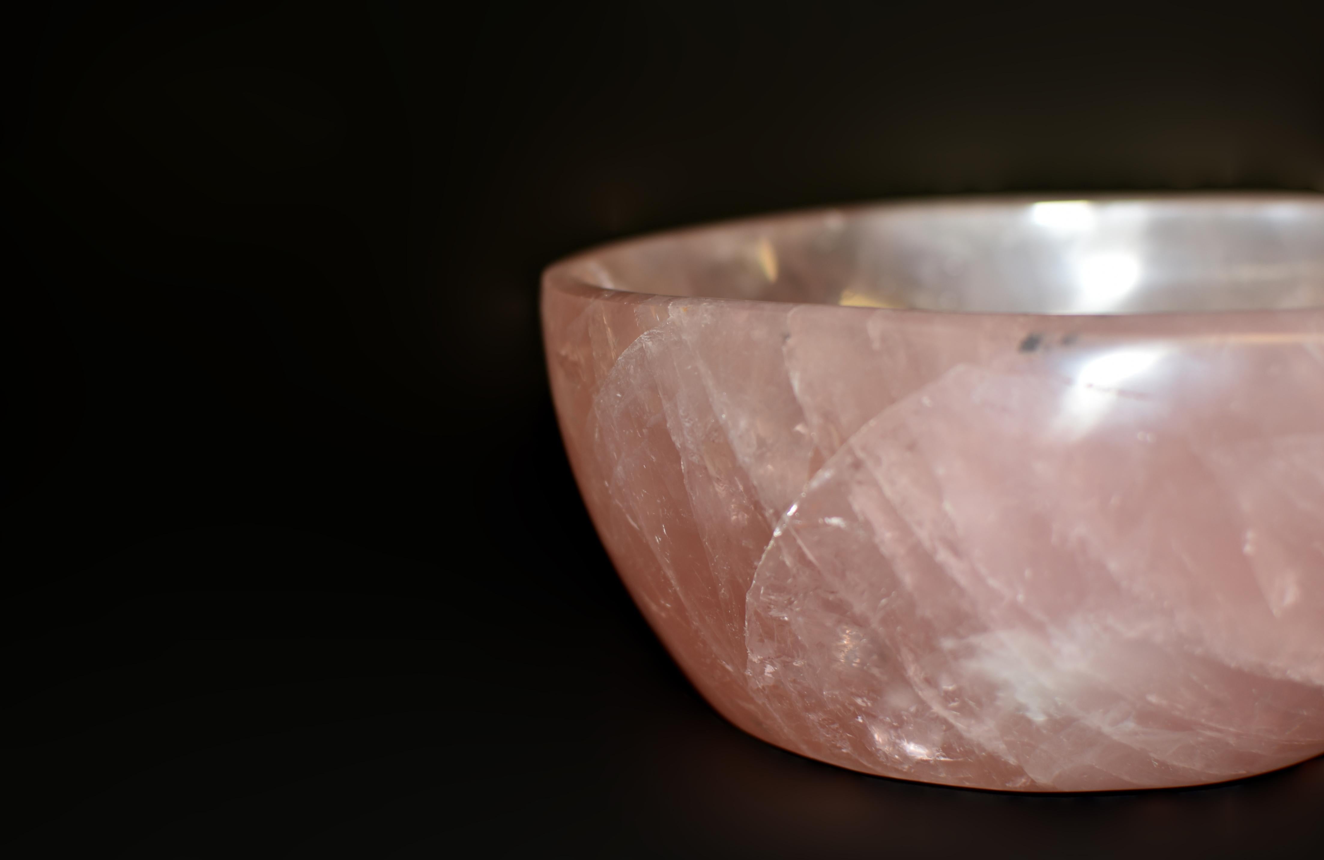 Large Oval Rose Quartz Bowl 7