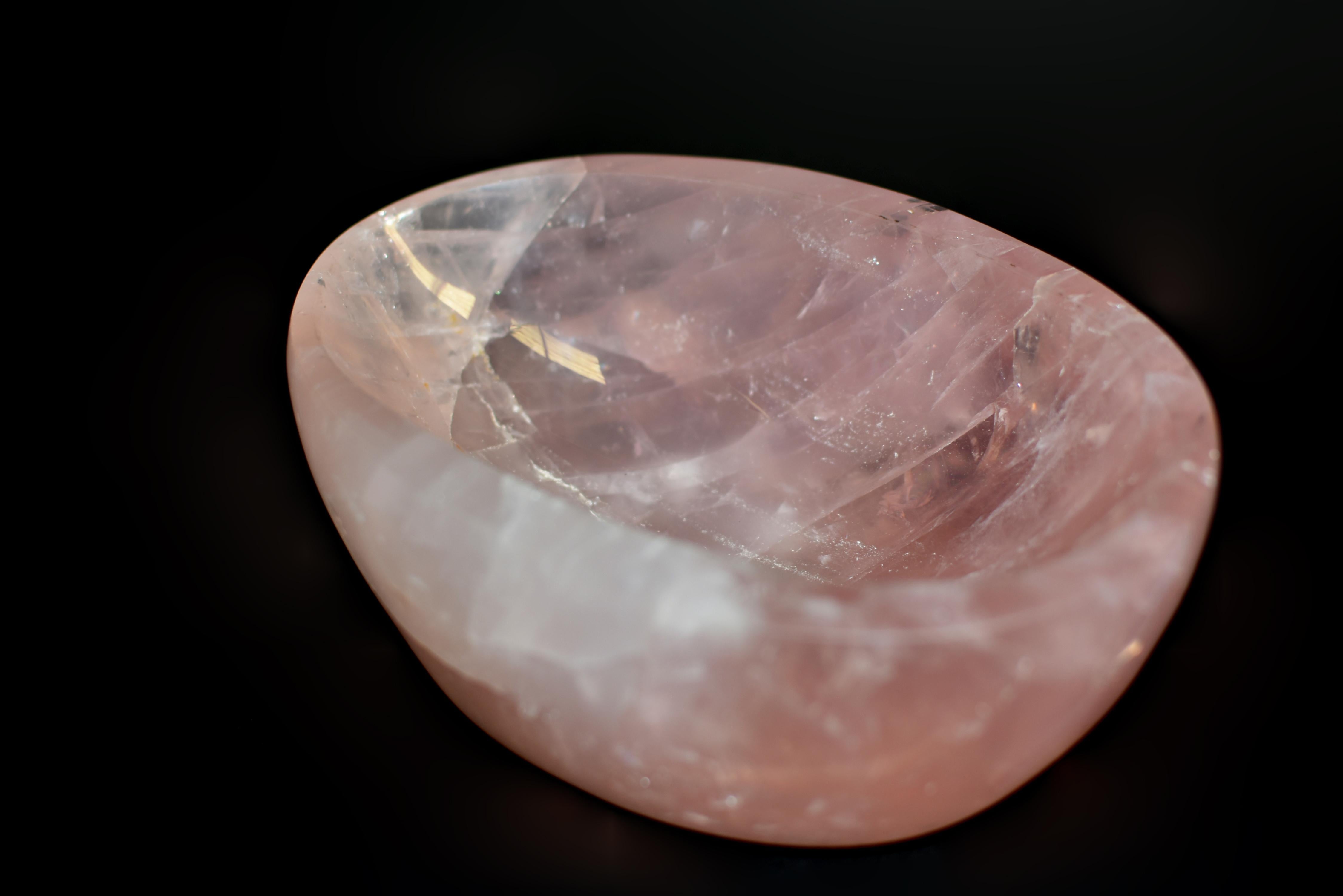 Large Oval Rose Quartz Bowl 7