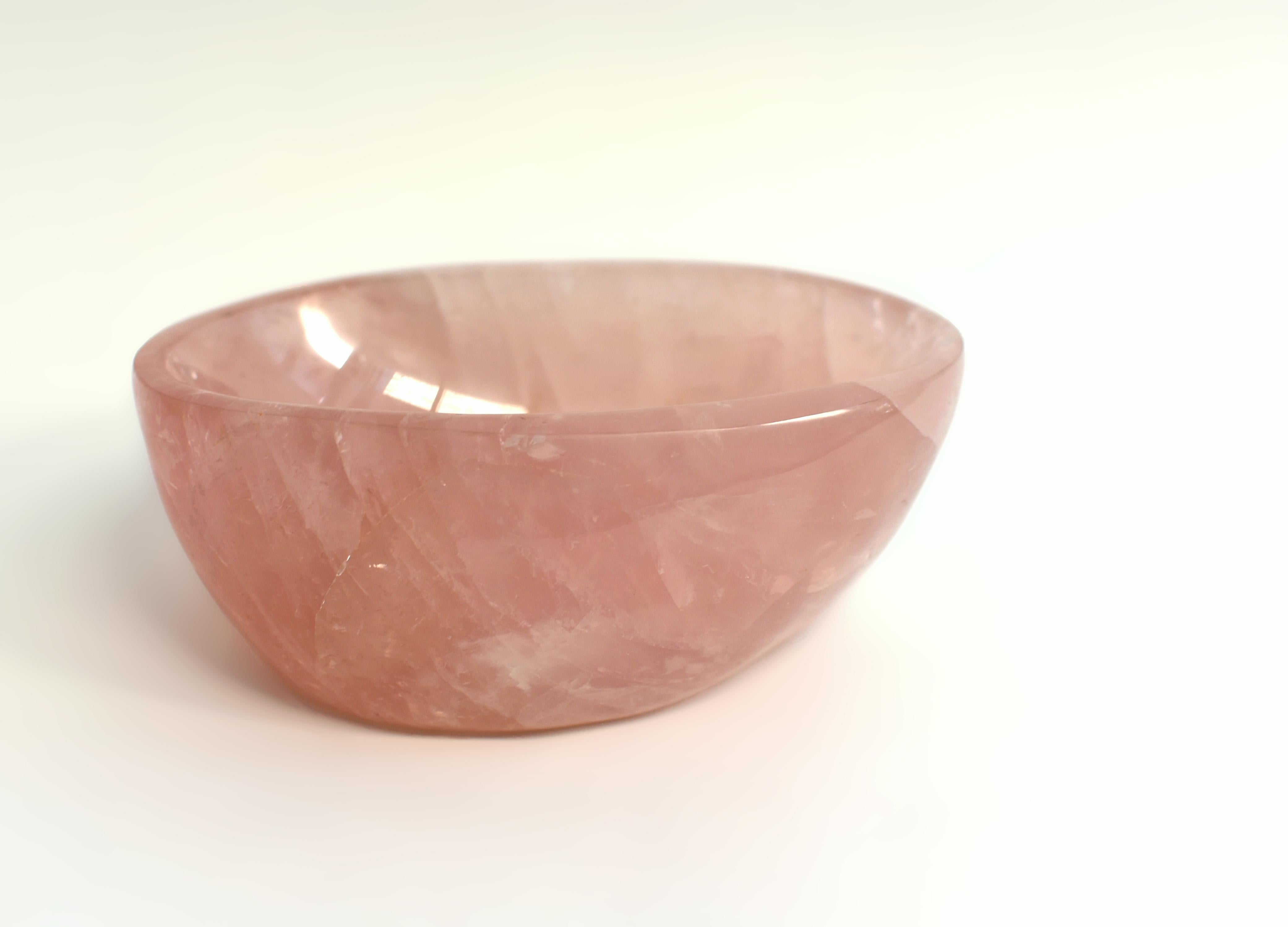 Large Oval Rose Quartz Bowl 7