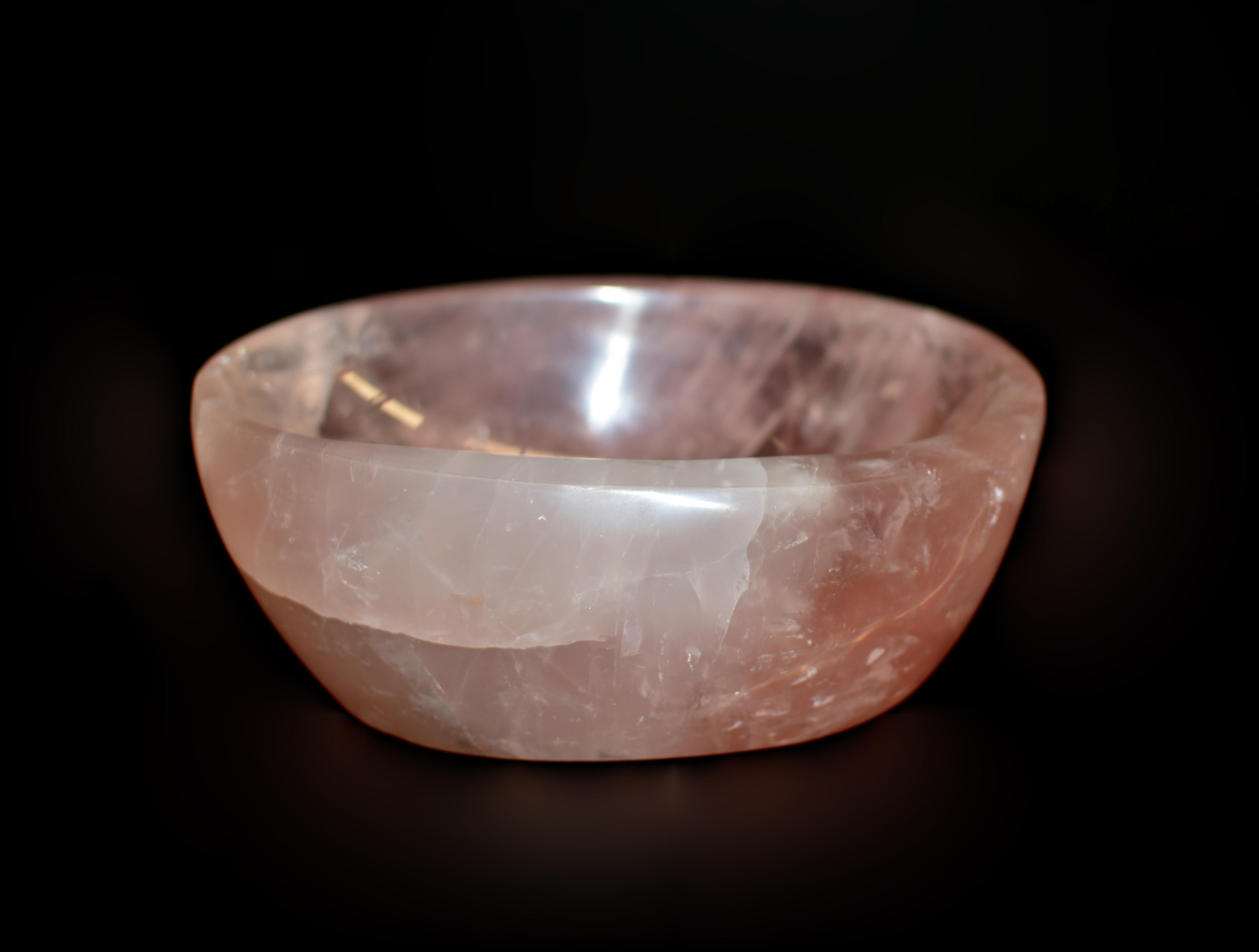 Large Oval Rose Quartz Bowl 7