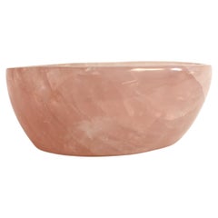 Grand bol ovale en quartz rose 7" (en anglais)