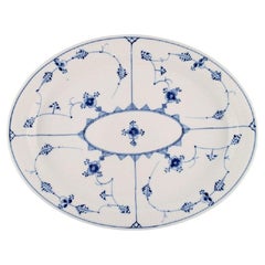 Antique Large Oval Royal Copenhagen Blue Fluted Plain Serving Dish