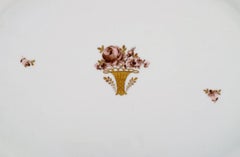 Large Oval Royal Copenhagen Golden Basket Serving Dish in Porcelain