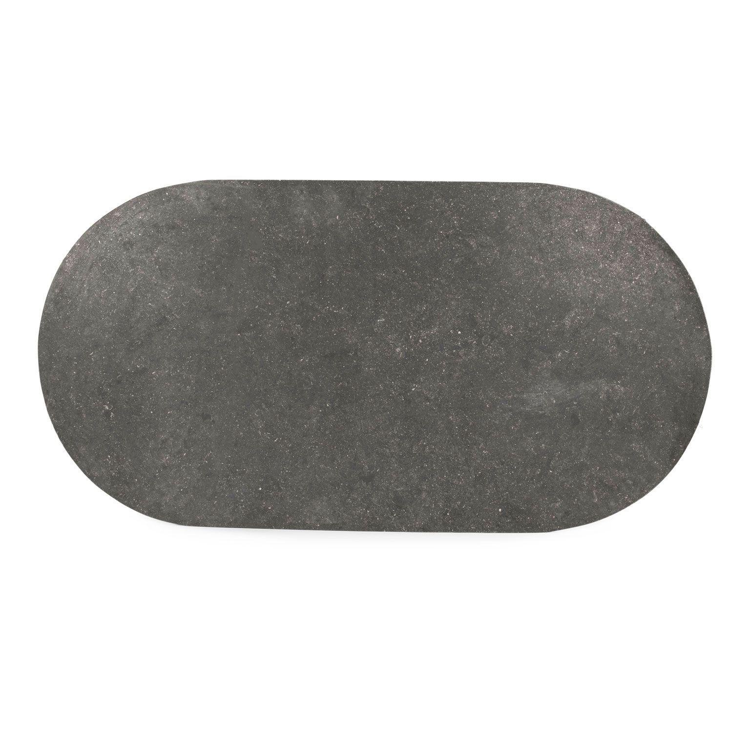 Large Oval-Shape Belgian Bluestone Top Dining Table     For Sale 3