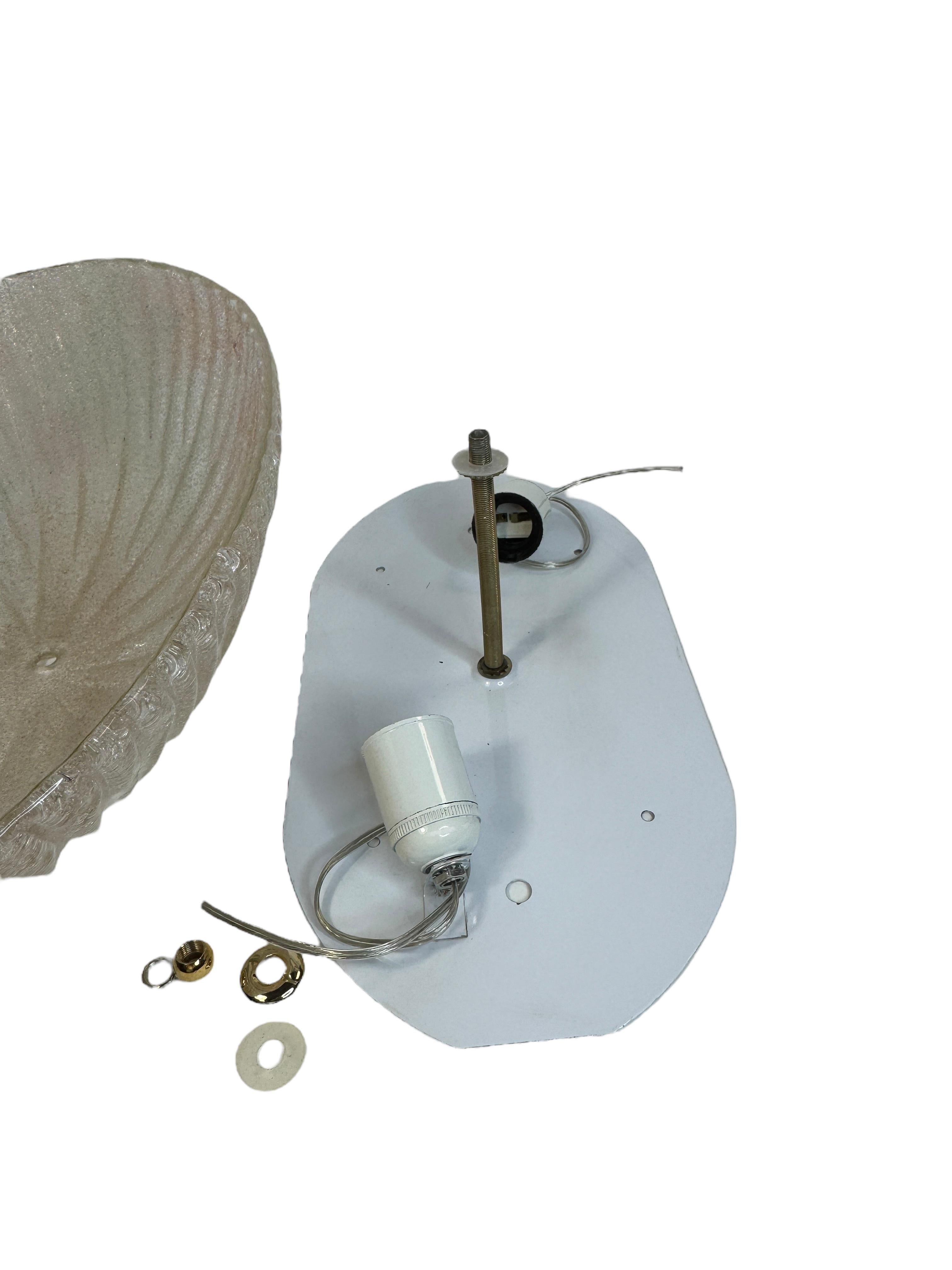 Grande affleurante en verre de Murano de forme ovale, motif étoilé, 2 Light, années 1970, Italie en vente 3