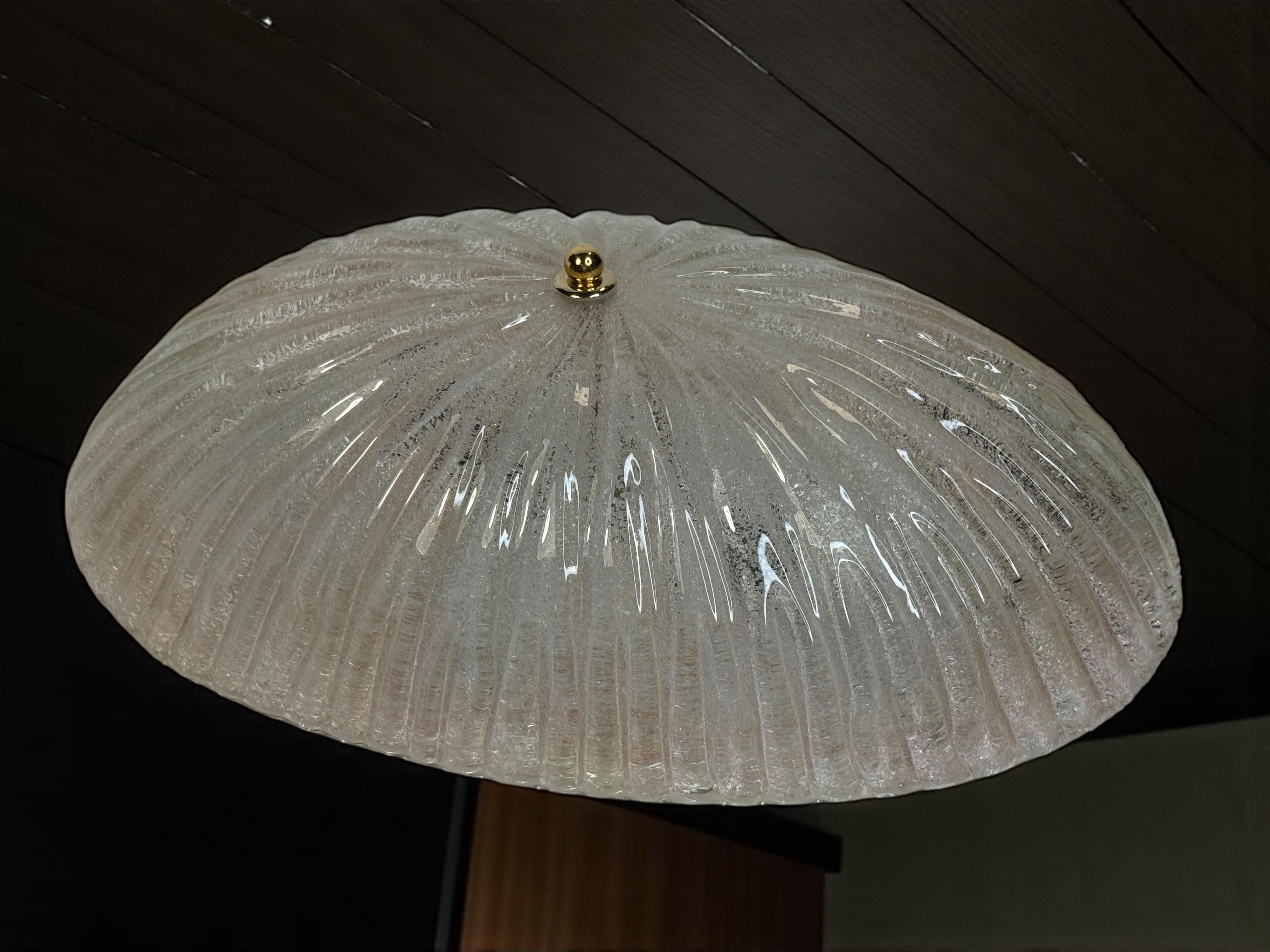 Grande affleurante en verre de Murano de forme ovale, motif étoilé, 2 Light, années 1970, Italie en vente 5