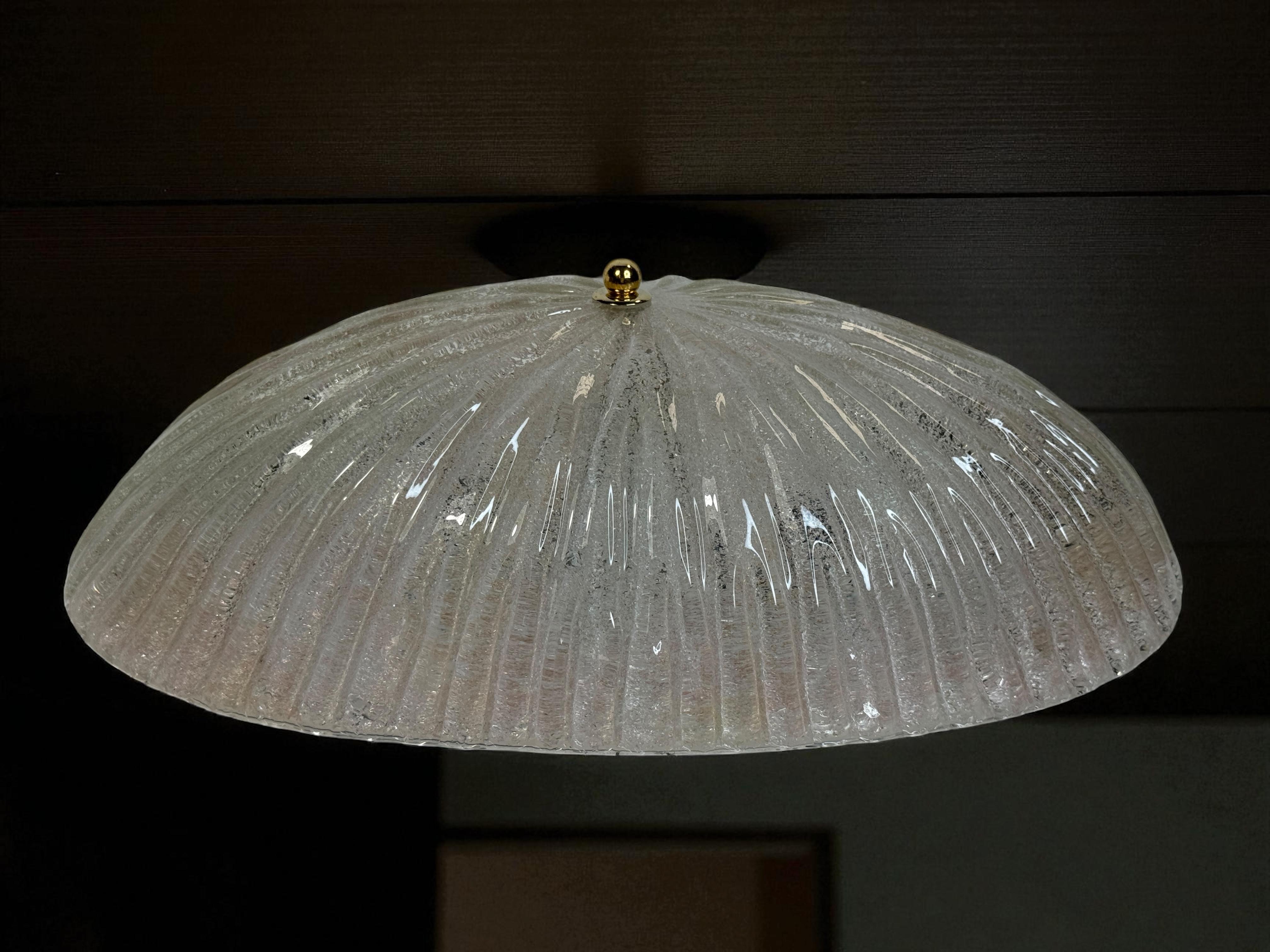 Grande affleurante en verre de Murano de forme ovale, motif étoilé, 2 Light, années 1970, Italie en vente 6