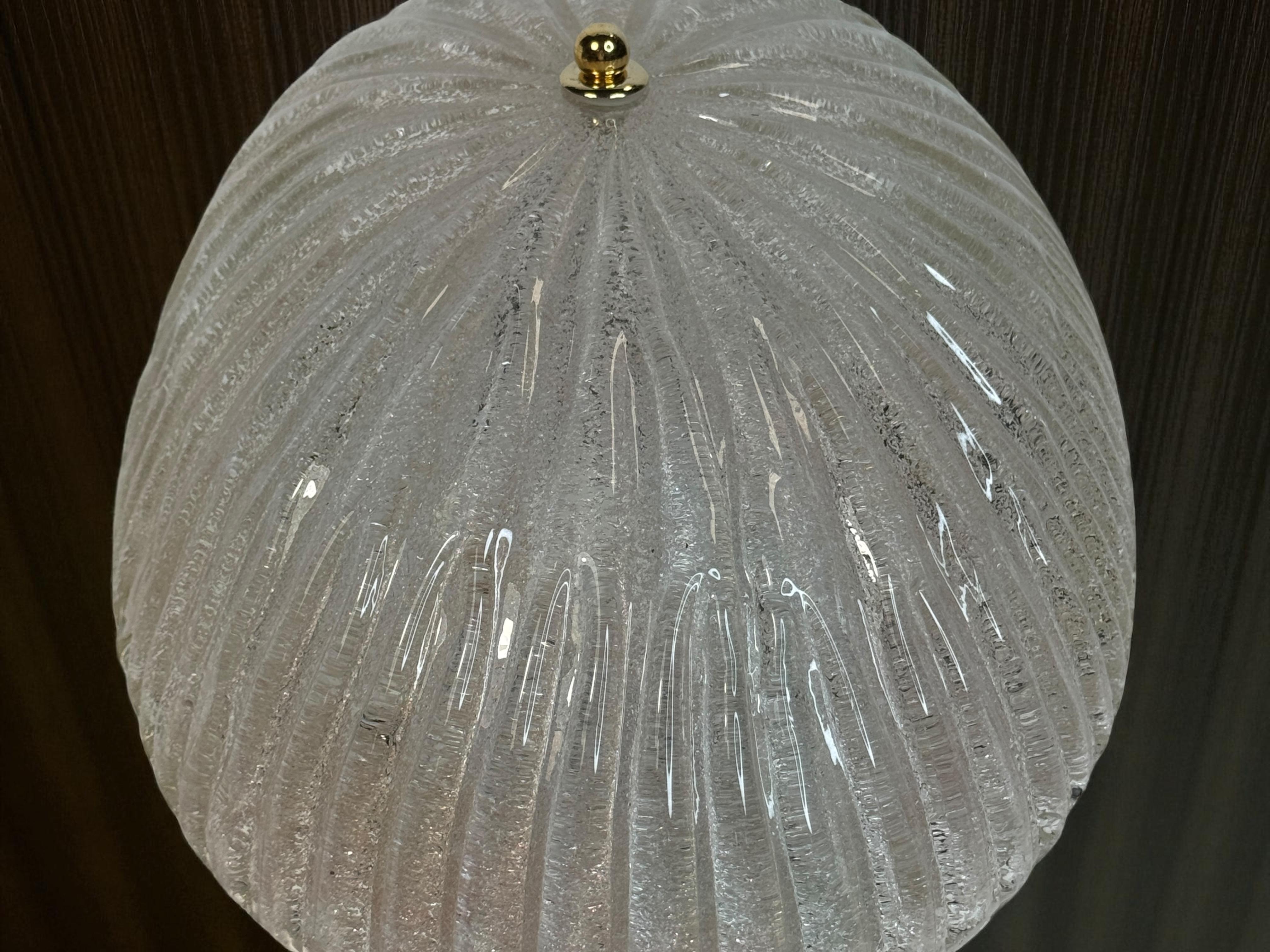 Grande affleurante en verre de Murano de forme ovale, motif étoilé, 2 Light, années 1970, Italie en vente 8