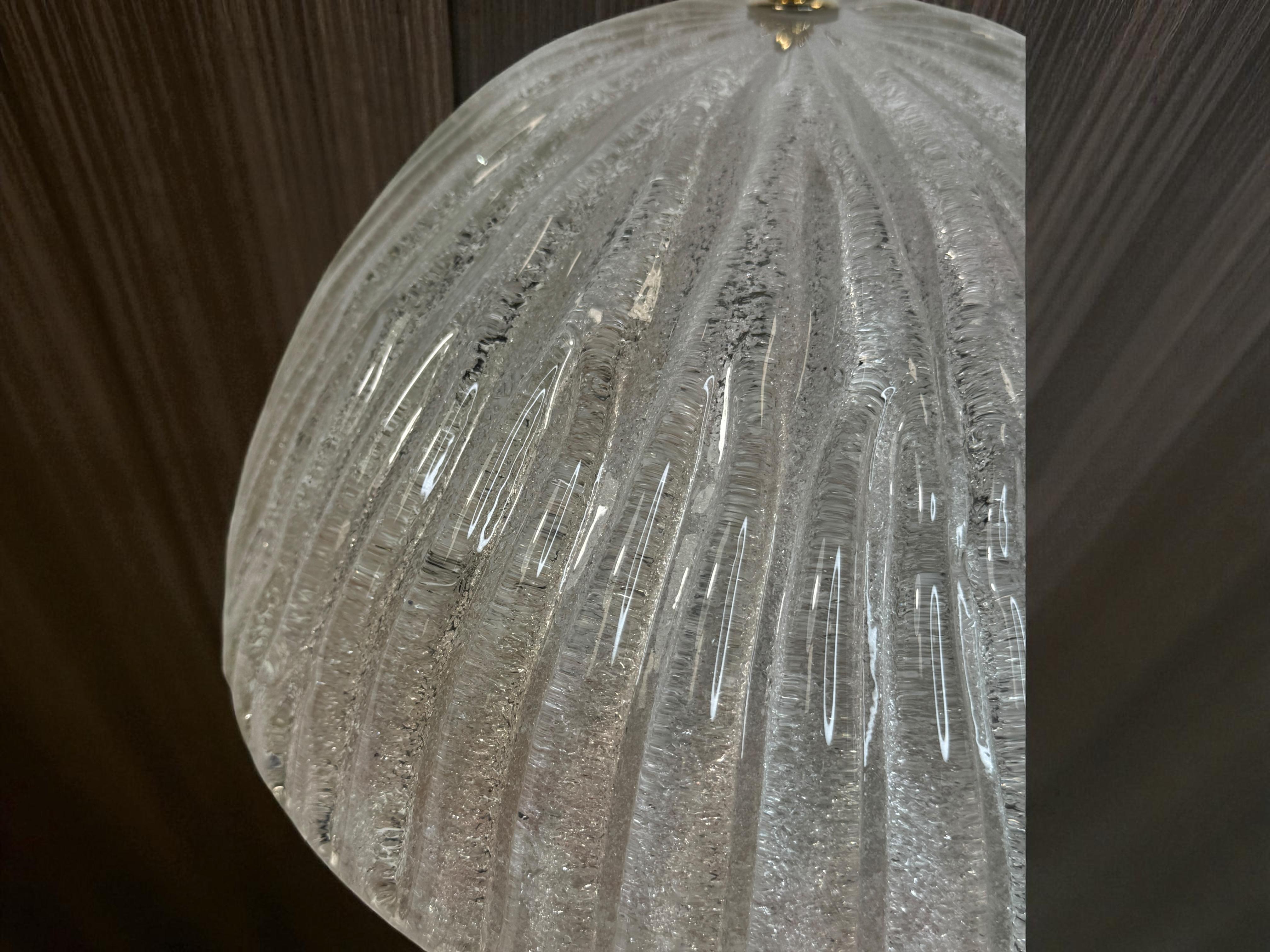 Grande affleurante en verre de Murano de forme ovale, motif étoilé, 2 Light, années 1970, Italie en vente 10