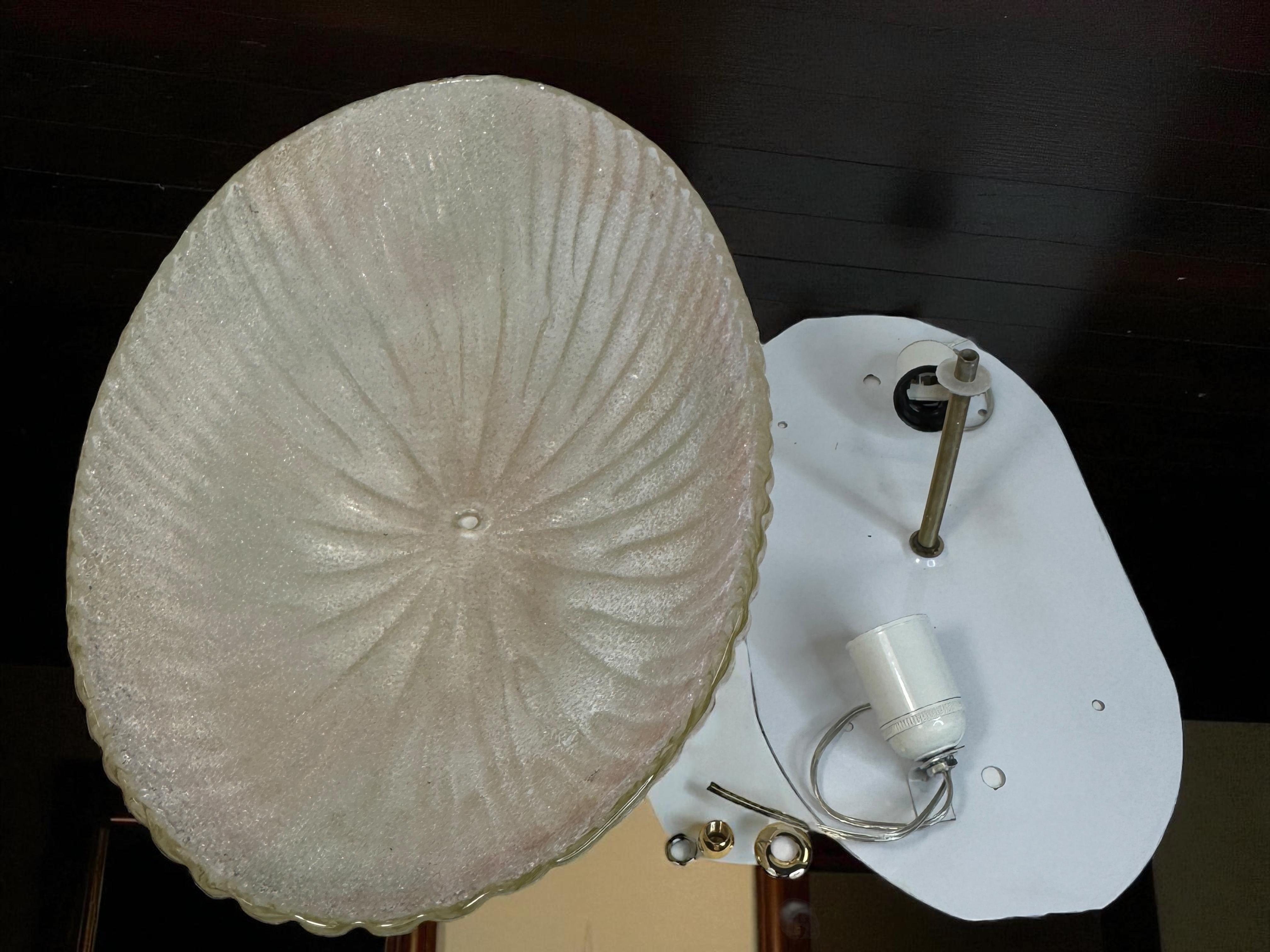 Grande affleurante en verre de Murano de forme ovale, motif étoilé, 2 Light, années 1970, Italie en vente 11